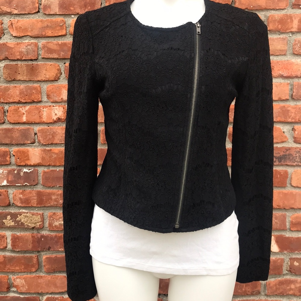 Black Lace Dress Jacket with zipper - Picture 7 of 7